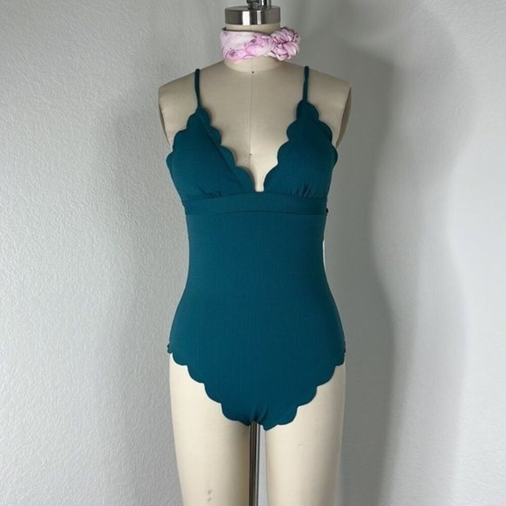 Marysia Scalloped SANTA CLARA MAILLOT IN Pacific Teal